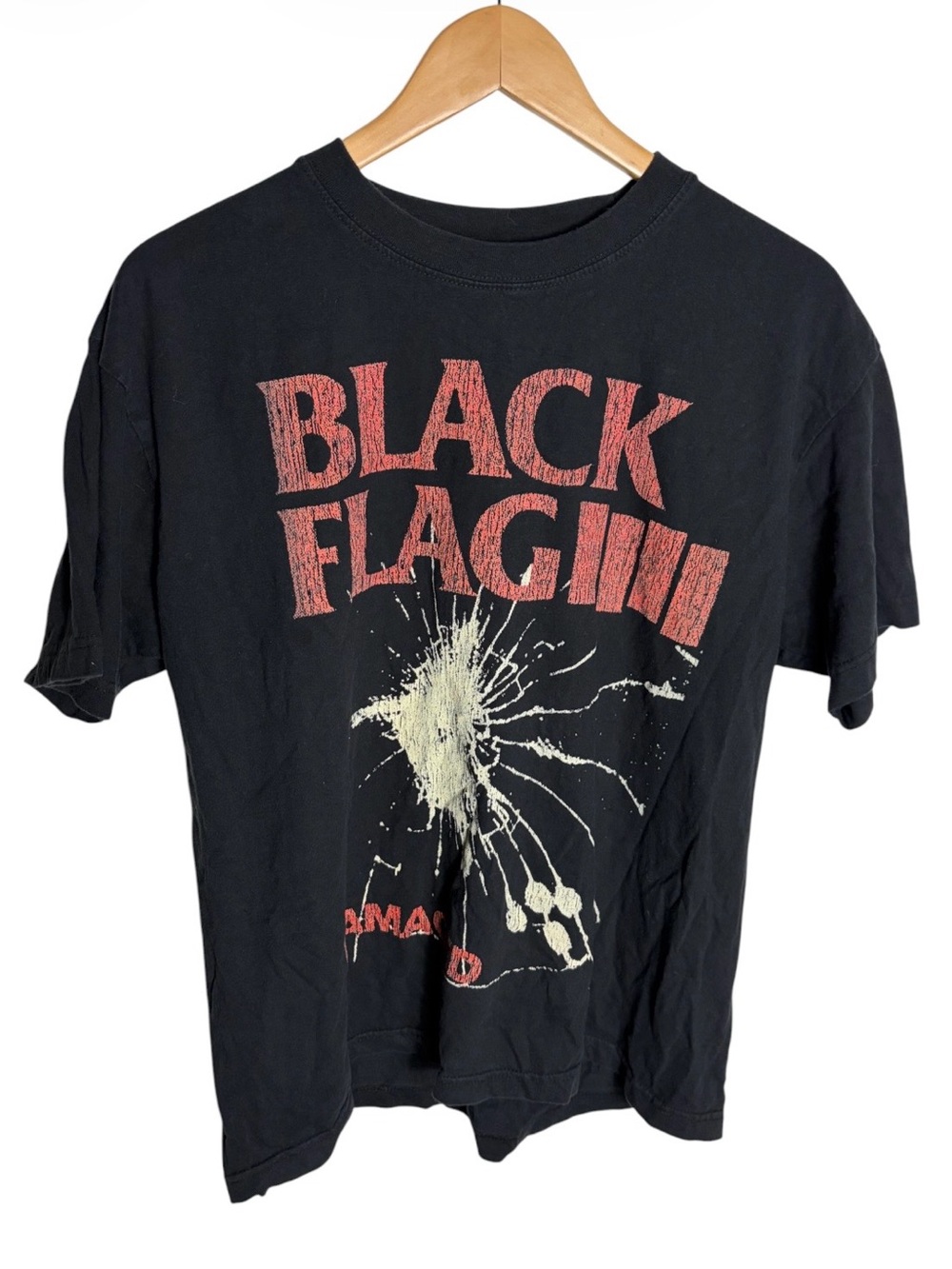 Black flag damaged graphic unisex T shirt size M